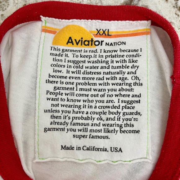 Aviator Nation California Repeat Crew Ringer Tee ~ Size XXL ~ (Rare) Unisex - Picture 8 of 8
